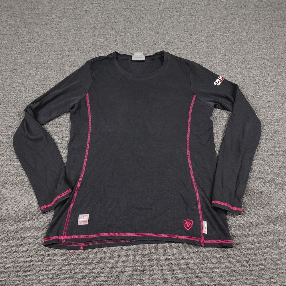 Ariat FR Shirt Womens L Black Flame Resistant Polartec Work Long Sleeve Top